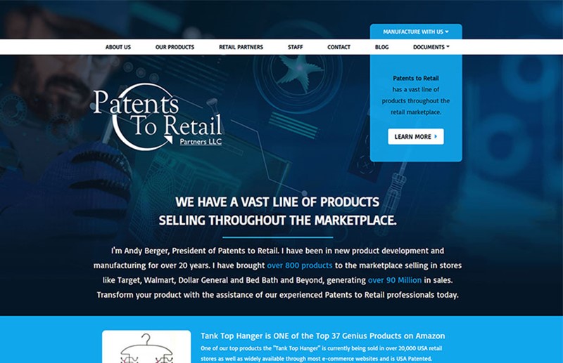 Website Design and Development by Speartek for Consultants to Product Inventors