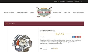 Ecommerce Website for Gifts and Home Décor - Golf Themed