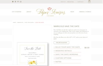 Custom Ecommerce Website Design and Functionality - Stationary and Invitations