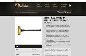 B2B Ecommerce Website by Speartek for Industrial Supplier of Hammers