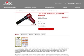 B2B Ecommerce Website by Speartek for Ajax Rescue Tools
