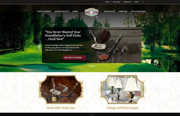 Ecommerce Website for Gifts and Home Décor - Golf Themed