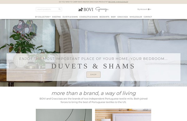 Wholesale Ecommerce Platform by Speartek for Wholesale Bedding Manufacturer