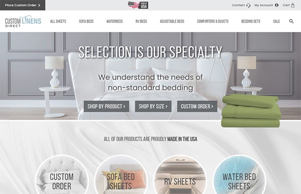 Custom Ecommerce Website Design for Bedding Manufacturer - By Speartek